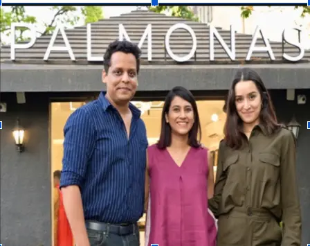 Pallavi Mohadikar and Amol Patwari, co-founders of Palmonas, with Shraddha Kapoor