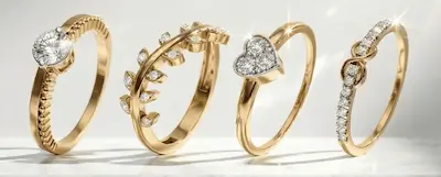Palmonas gold-plated rings and bangles product collection 