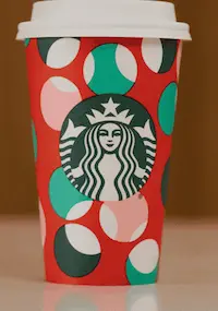 Starbucks holiday cup featuring the #RedCupContest campaign