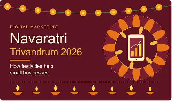 Digital marketing strategies for Navaratri in Trivandrum 2026, showcasing local culture and small business growth opportunities